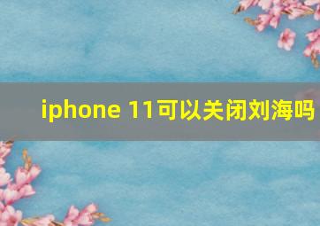 iphone 11可以关闭刘海吗